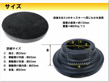 ピアノ　防音　防振　インシュレータ　ピアキャッチ　黒　アップライトピアノ用の画像