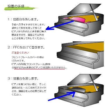 FFC フロントフレームカバー　「グランドピアノの譜面台下に敷いて小物が落ちても取れやすくするカバー」の画像