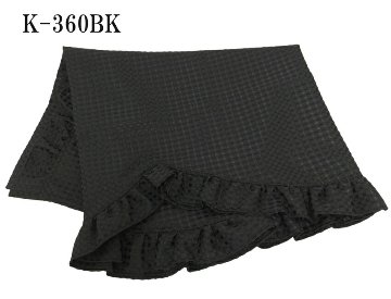 ピアノ トップ カバー アップライト K-360BK「ブラック/ワッフル柄/フリル」 ピアノカバーアップライト シンプル おしゃれ モダンの画像