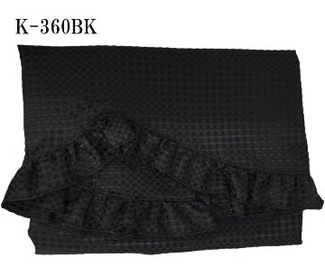 ピアノ トップ カバー アップライト K-360BK「ブラック/ワッフル柄/フリル」 ピアノカバーアップライト シンプル おしゃれ モダンの画像