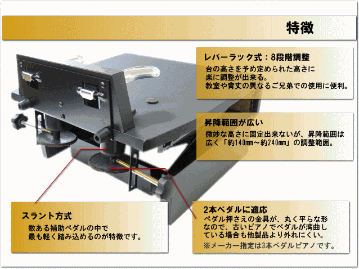 ピアノ補助ペダル ソフトケース付き 台付きペダルの画像