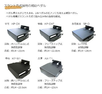 甲南 ピアノ 補助ペダル【ハンドル昇降】KP-DX 台付きペダル ウォルナット 茶の画像