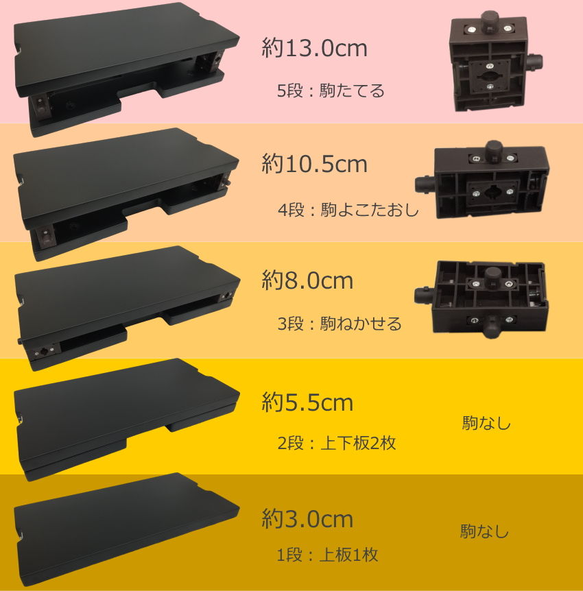 イトマサ サポート足台 黒色 アシストスツールと同じ調整範囲の画像