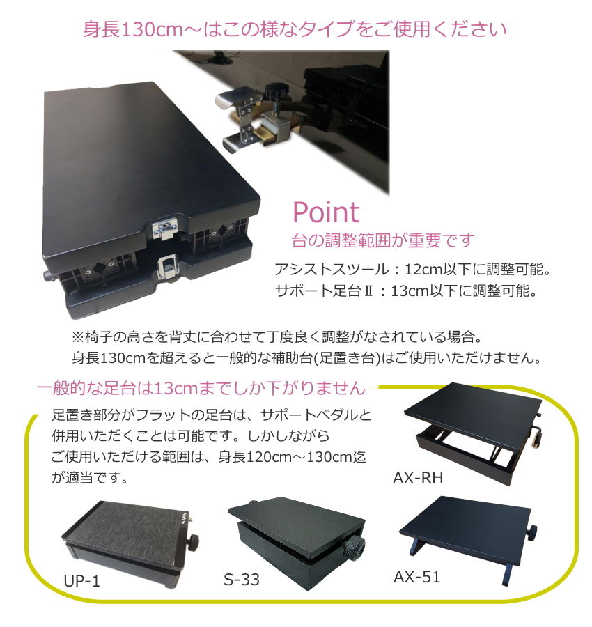 イトマサ サポート足台 茶色 アシストスツールと同じ調整範囲の画像