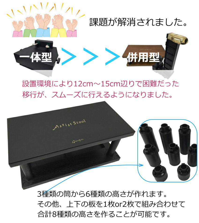 ピアノ補助ペダル アシストペダルとピアノ足台 ケース付き アシストスツール 黒色の画像