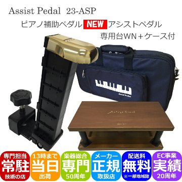 ピアノ補助ペダル アシストペダルとピアノ足台 ケース付き アシストスツール 茶色の画像