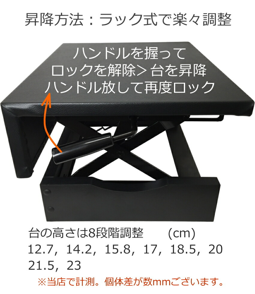 8段階調整式 ピアノ補助台 イトマサ S-33R ラック式8段階調整の画像
