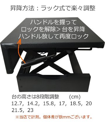 8段階調整式 ピアノ補助台 イトマサ S-33R ラック式8段階調整の画像