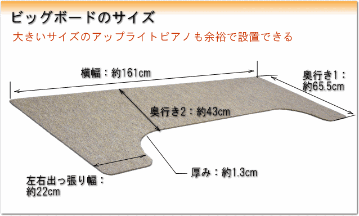 【大きめサイズ161cm×65cm】ピアノ用 床補強ボード：甲南 ビッグボード BB ブラウンの画像