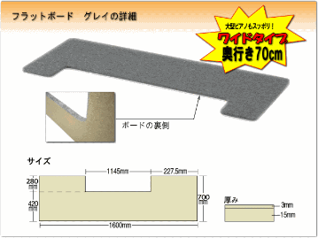 【ワイドタイプ】ピアノ用 床補強ボード：吉澤 フラットボード FB グレイ■メーカー直送品の画像