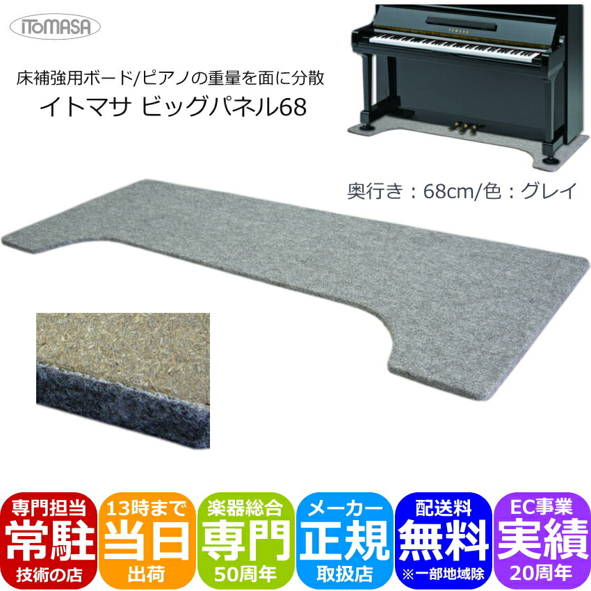 イトマサ 床補強ボード ビッグパネル グレイ 160×68 アップライトピアノ用の画像