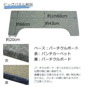 イトマサ 床補強ボード ビッグパネル グレイ 160×68 アップライトピアノ用の画像