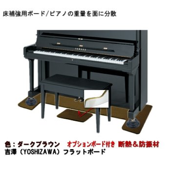 ピアノ用 防音＆断熱＆床補強ボード＋補助台用ボード：吉澤 フラットボード静 FBS-OPブラウン■メーカー直送品の画像