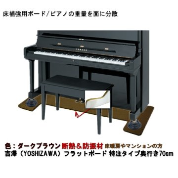 【ワイドタイプ】ピアノ用 防音＆断熱タイプ 床補強ボード：フラットボード静 ブラウン■メーカー直送品の画像
