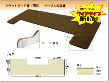 【ワイドタイプ】ピアノ用 防音＆断熱タイプ 床補強ボード：フラットボード静 ブラウン■メーカー直送品の画像