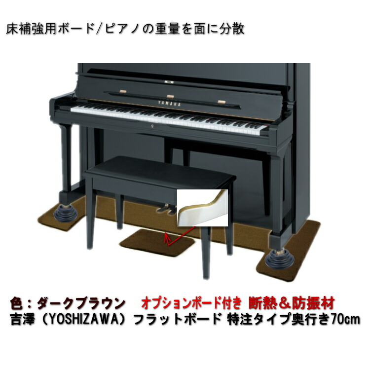 【ワイドタイプ】ピアノ用 防音＆断熱＆床補強＋補助ボード：フラットボード静 ブラウン■メーカー直送品の画像
