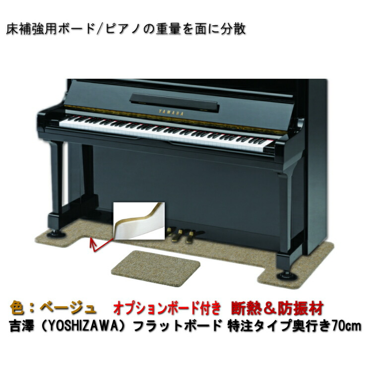 【ワイドタイプ】ピアノ用 防音＆断熱＆床補強＋補助ボード：フラットボード静 ベージュ■メーカー直送品の画像