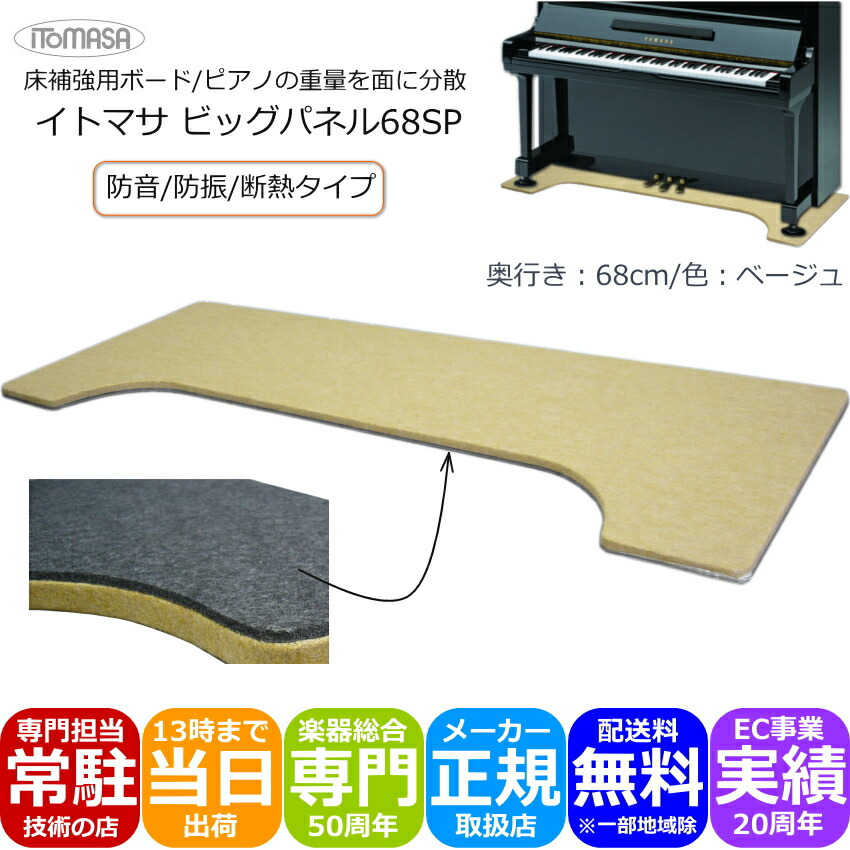 ピアノ用 床補強ボード ビッグパネル 断熱・防音タイプ ベージュ アップライトピアノ用の画像