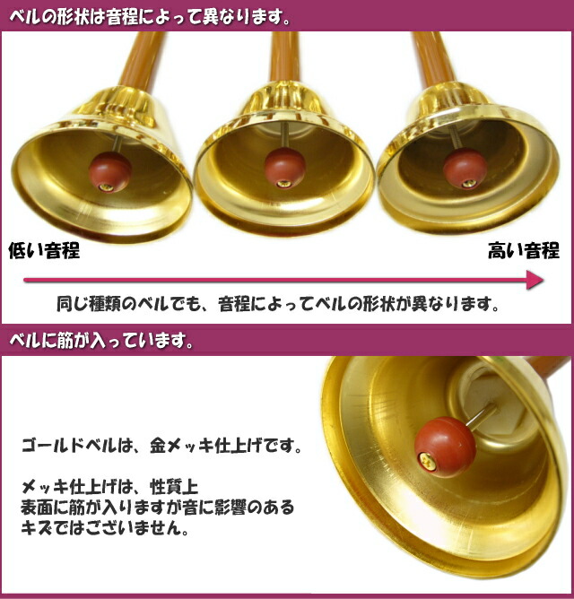 ウチダミュージックベル ハンドベル ゴールド27音 MB-GN どれみふぁシールプレゼント！の画像