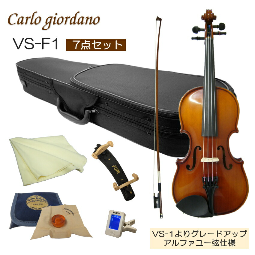 初心者向け バイオリン 調整後出荷 VS-F1 1/10サイズ 7点セット 分数サイズ カルロジョルダーノの画像