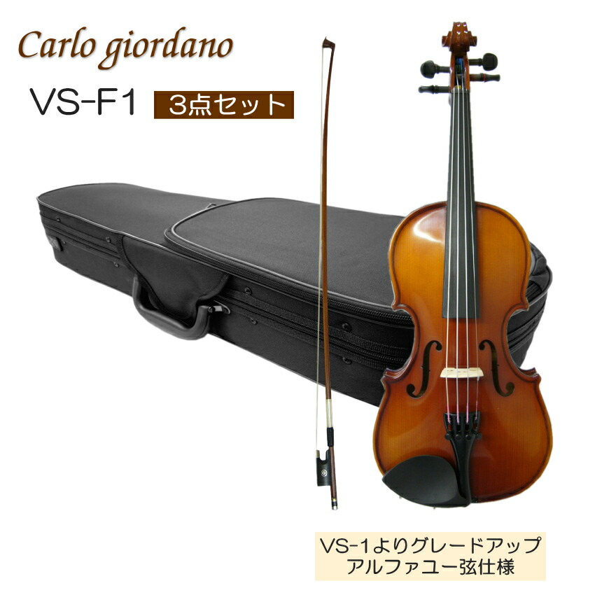 初心者向け バイオリン 調整後出荷 VS-F1 1/4サイズ シンプルセット 3点セット 分数サイズ カルロジョルダーノの画像