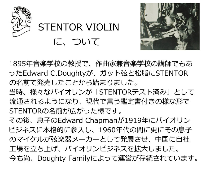 分数バイオリン ステンター SV-320 子供用 1/2サイズ 6点セット STENTOR 身長125～130cm対象の画像
