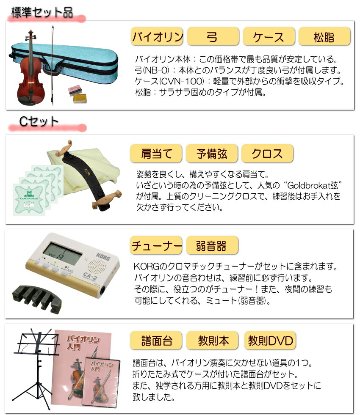 Grazioso 初心者向け バイオリン ブルーケース 調整後出荷  GV-0S 1/2サイズ 独学12点セット 分数サイズ グラッツィオーゾの画像