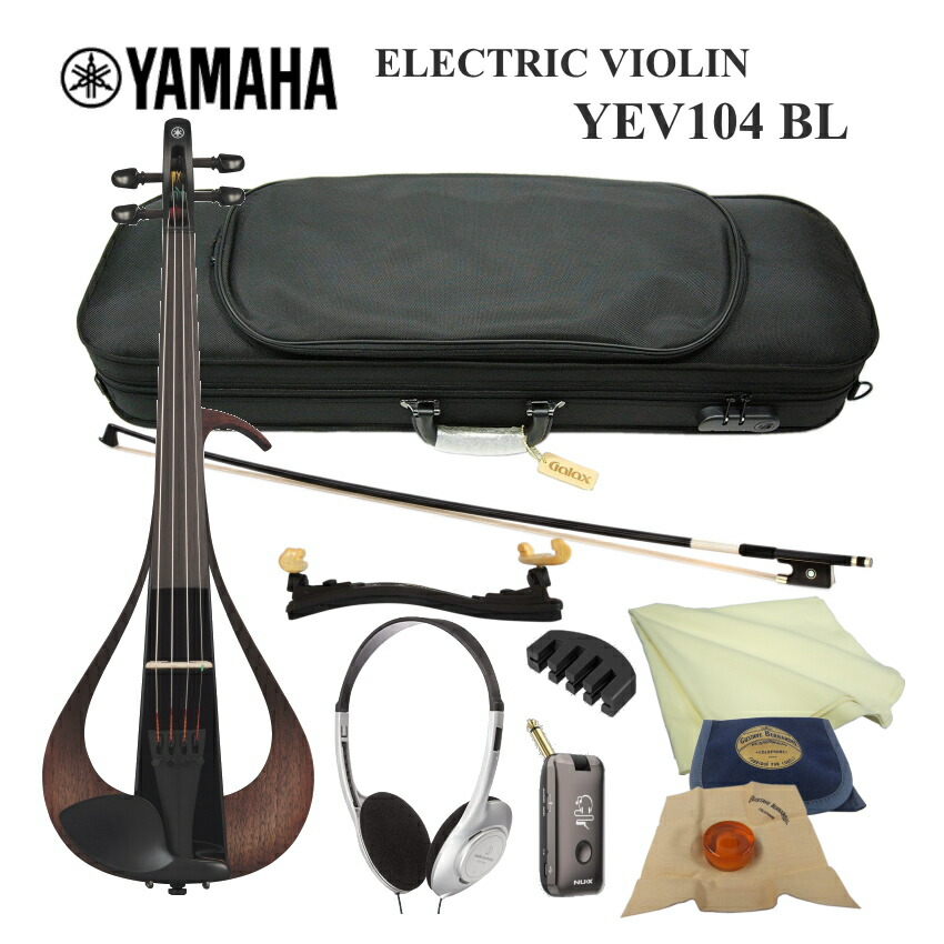 YAMAHA エレキバイオリン YEV104 ブラック 静かに弾ける器具付き9点セットの画像