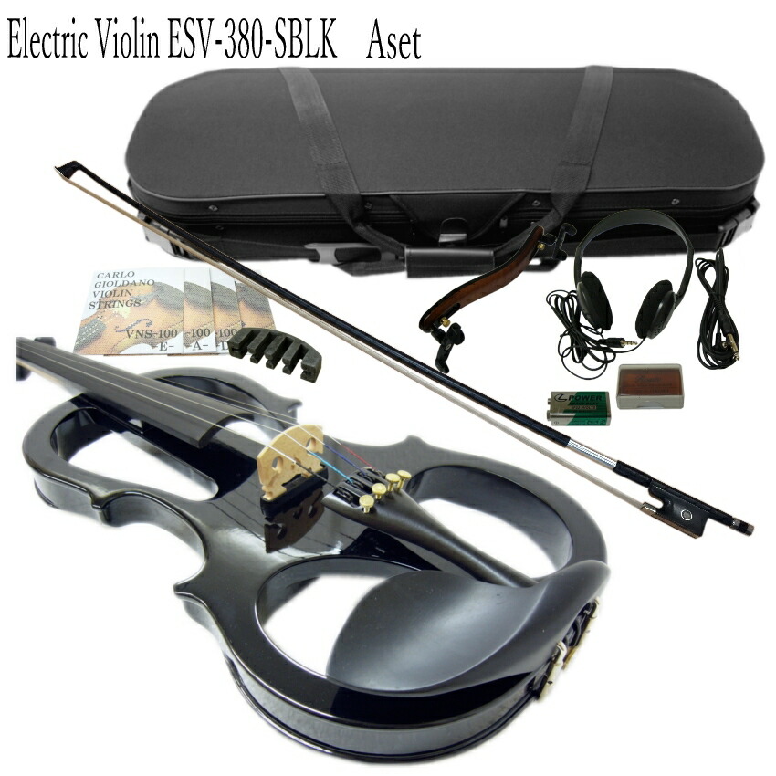 消音効果抜群 エレキバイオリン ESV-380Sブラック【10点セット】試奏検品＆調整後出荷の画像