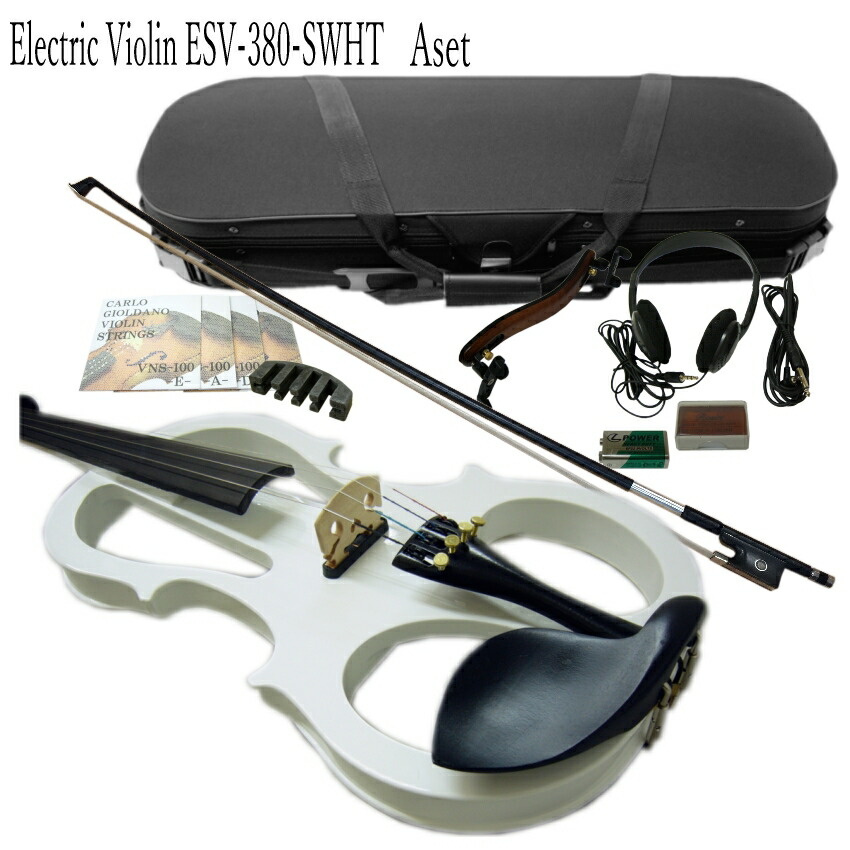 消音効果抜群 エレキバイオリン ESV-380Sホワイト【10点セット】試奏検品＆調整後出荷の画像