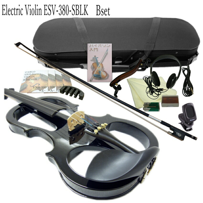 消音効果抜群のエレキバイオリン ESV-380Sブラック【13点セット】試奏検品＆調整後出荷の画像