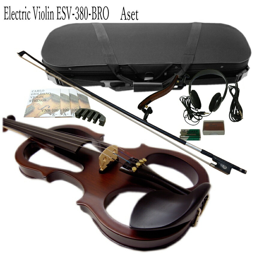 消音効果抜群 エレキバイオリン ESV-380ブラウン【10点セット】試奏検品＆調整後出荷の画像