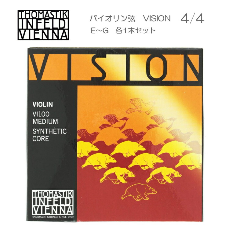 VISION バイオリン弦 VI100 4/4 トマスティック社 ヴィジョン（ビジョン） ナイロン弦  4/4【セット】の画像