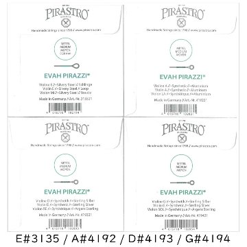 PIRASTRO Evah Pirazzi 4/4バイオリン弦セット E線 ループエンド ピラストロ エヴァ ピラッツイ ナイロン弦の画像