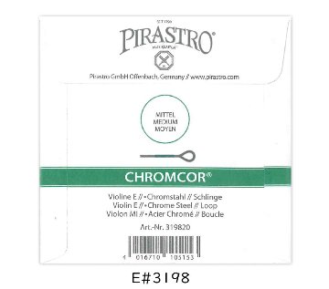 PIRASTRO CHROMCOR バイオリン弦 4/4用 E線 ループエンド 3198 バラ弦 スチール弦 ピラストロ クロムコア メール便対応(20点まで)の画像