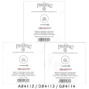 PIRASTRO OBLIGATO 4/4サイズ バイオリン弦 A線 D線 G線 各1本 ピラストロ オブリガート ナイロン弦の画像