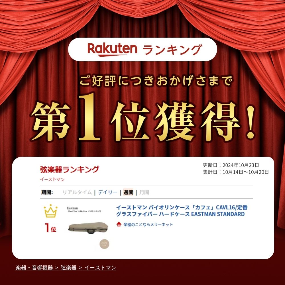 特注品：限定品 イーストマン バイオリンケース「カフェ×黒フレーム」CAVL16/定番 グラスファイバー ハードケース EASTMAN STANDARDの画像