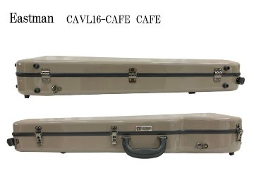 特注品：限定品 本革製 弓留めセット イーストマン バイオリンケース「カフェ×黒フレーム」CAVL16 定番 グラスファイバー ハードケース EASTMAN STANDARDの画像