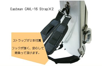 本革製 弓留め付■イーストマン バイオリンケース「パウダーブラック×黒フレーム」CAVL16 定番 グラスファイバー ハードケース EASTMAN STANDARDの画像