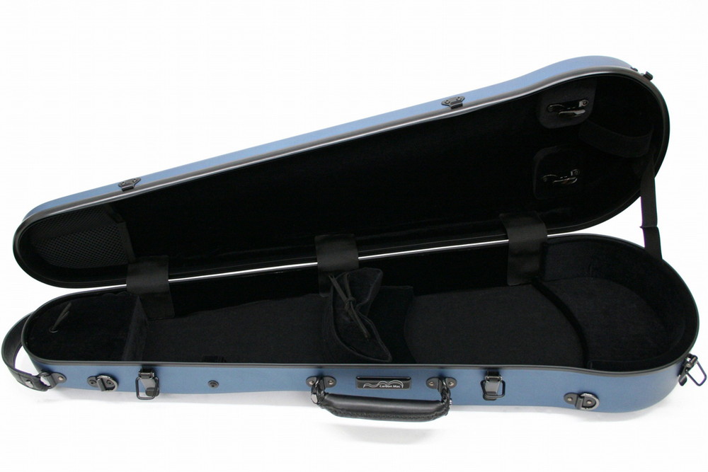 Carbon Mac ( カーボンマック ) カーボンファイバー製 バイオリン ケースCFV-2S【サテンブルー】 CFV2S-BLU【楽譜バッグ/レインコートセット】の画像