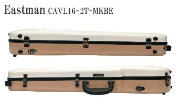 イーストマン バイオリンケース「2トーン：ミルク＆ベージュ」CAVL16/定番 グラスファイバー ハードケース■楽譜バッグ/レインコートセットの画像