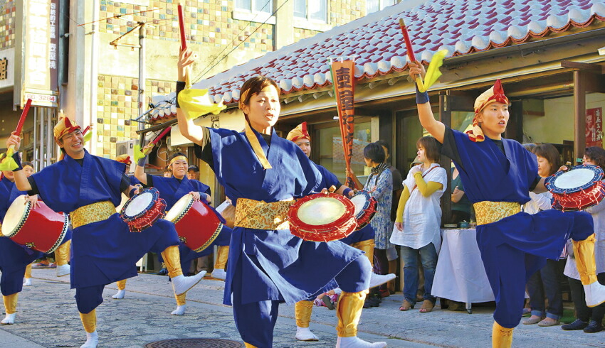 沖縄 エイサー用 パーランク 小 バチつき 太鼓 直径15cm 牛革使用 琉球太鼓の画像