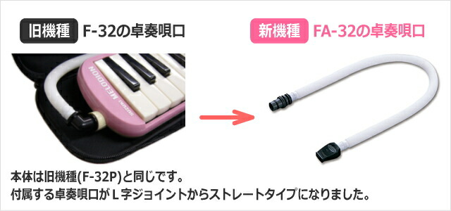 鈴木 予備唄口付 学校用 鍵盤ハーモニカ メロディオン FA-32P ピンクの画像