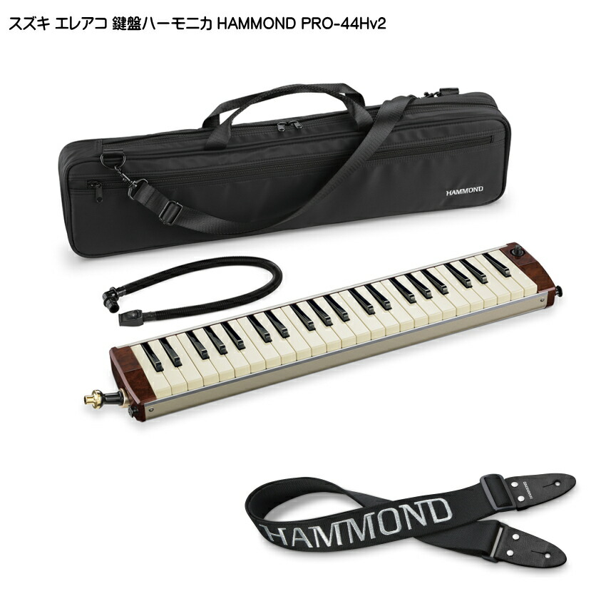 スズキ エレアコ鍵盤ハーモニカ HAMMOND PRO-44Hv2 ストラップKSH付 SUZUKIの画像