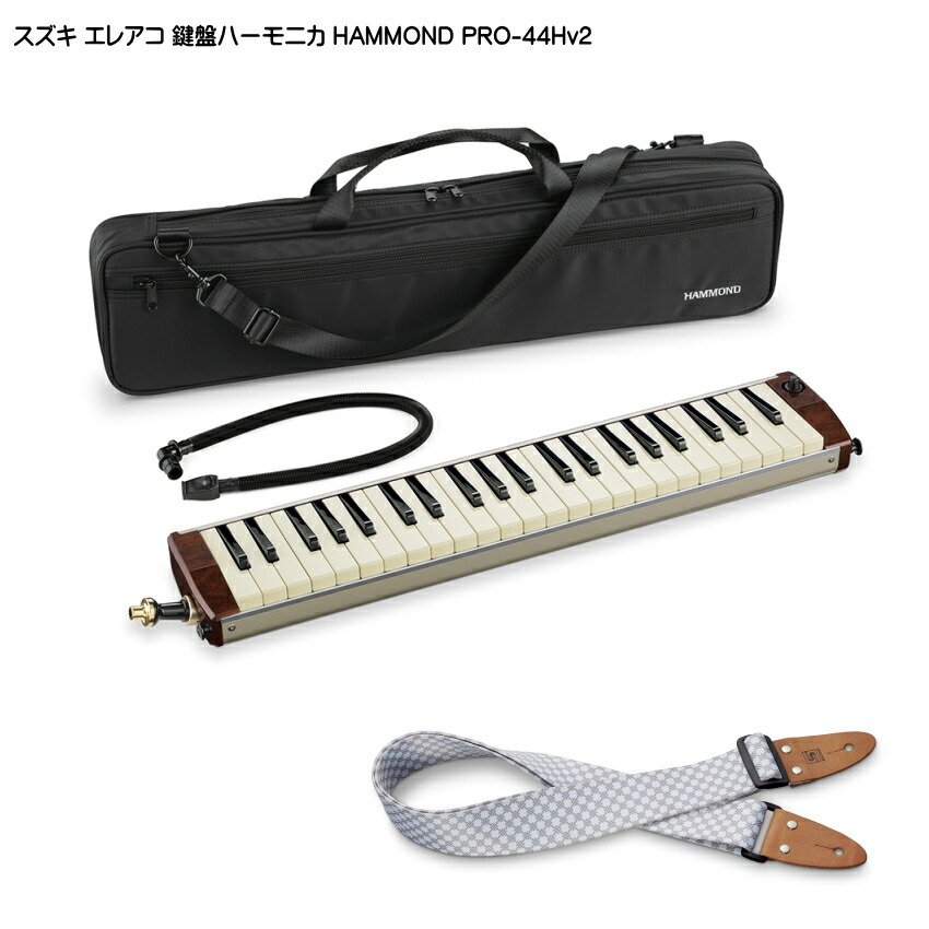 スズキ エレアコ鍵盤ハーモニカ HAMMOND PRO-44Hv2 ストラップKSS付き SUZUKIの画像