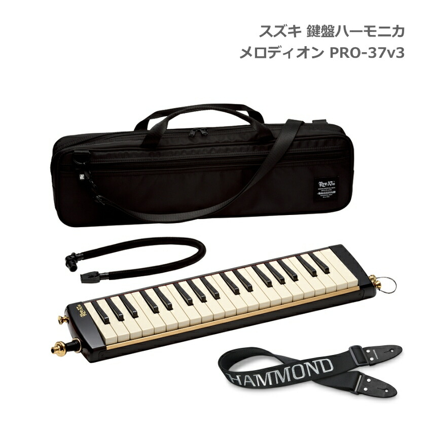 ショルダーストラップKSH付き■スズキ 鍵盤ハーモニカ メロディオン PRO-37 v3 アルト 37鍵 鈴木楽器 SUZUKIの画像