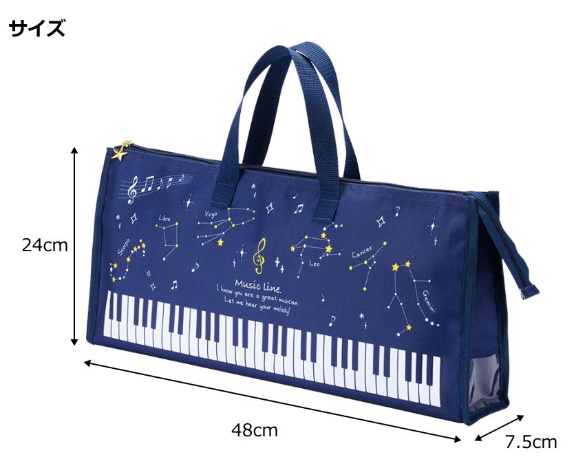 鍵盤ハーモニカ 収納バッグ 星座 星空柄 32鍵盤対応 Piano line ピアノラインの画像