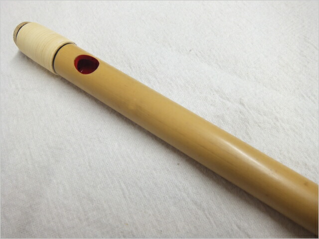紫山 篠笛 獅子田 籐両巻 内部赤塗 6穴 7本調子 篠笛袋付き｜楽器の