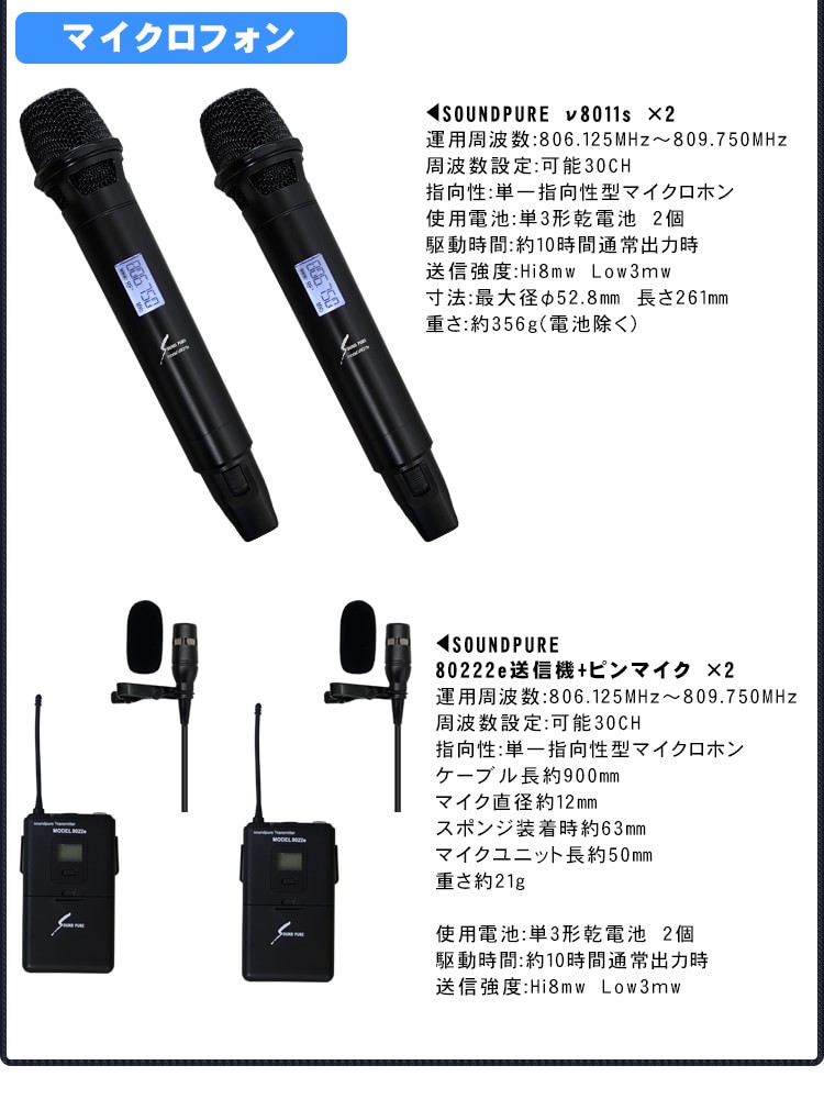 BOSE ボーズ 壁掛けスピーカー FS4SEB + ワイヤレスマイク2本 ピンマイク2本セットの画像