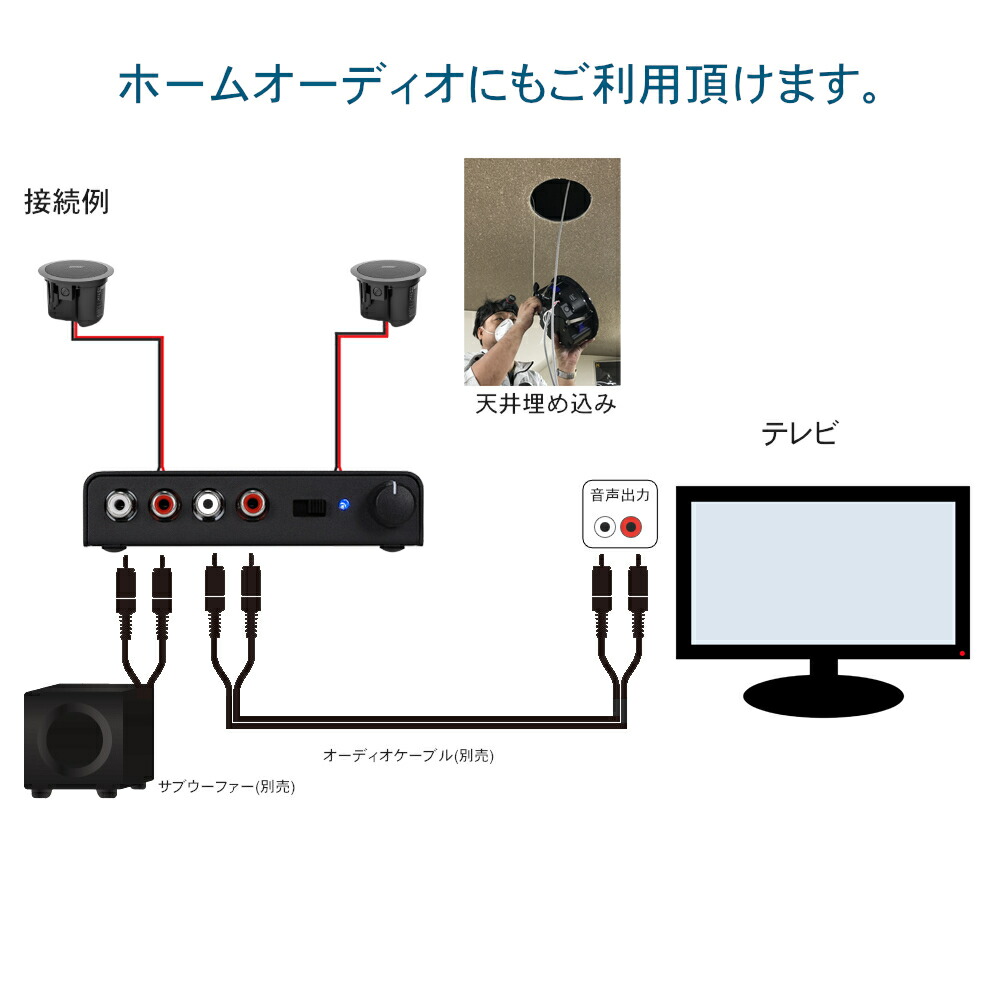 地域限定販売　基本工事付き　BOSE 天井埋め込みスピーカー 黒 + アンプセットの画像